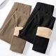 thumbnail image 1 of Pantalones de capa Base de terciopelo de cordero con forro polar grueso de cintura alta para mujer, pantalones cálidos de otoño e invierno, pantalones largos, ropa cómoda para el hogar, 1 of 5