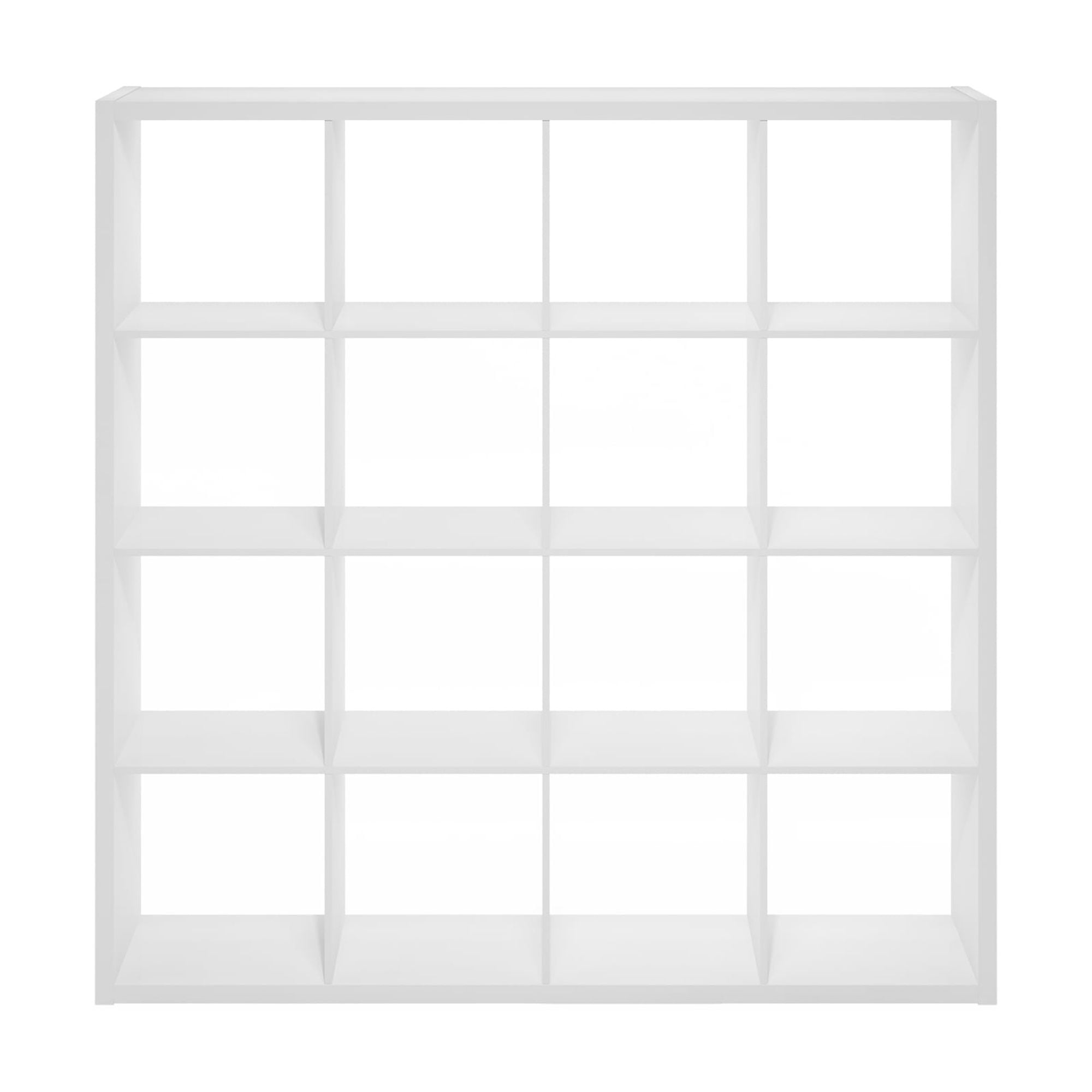 Furinno CUBICLE Book Shelf, 16-Cube Thick Frame Bookshelf, Reversible Bookcase with Open Back, 14.6 x 57.8 x 58, for Living Room, Bedroom, Home Office, White