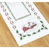 Dash Away Santa Stamped Cross Stitch Table Runner, 14X44