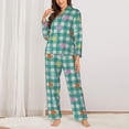 thumbnail image 2 of Daiia Starfish On Checkered Background for Women's Long-Sleeved Pajama Set – Soft & Comfortable Sleepwear Button-Up Pajamas Cozy Lounge Wear-XX-Large, 2 of 7