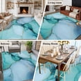 thumbnail image 6 of 5x7 Washable Area Rug, Marble Texture Non-Slip Large Rectangle Rug for Living Room Bedroom, Blue Green Gold Abstract Wave Modern Style Indoor Floor Mat for Home Decor, 6 of 9