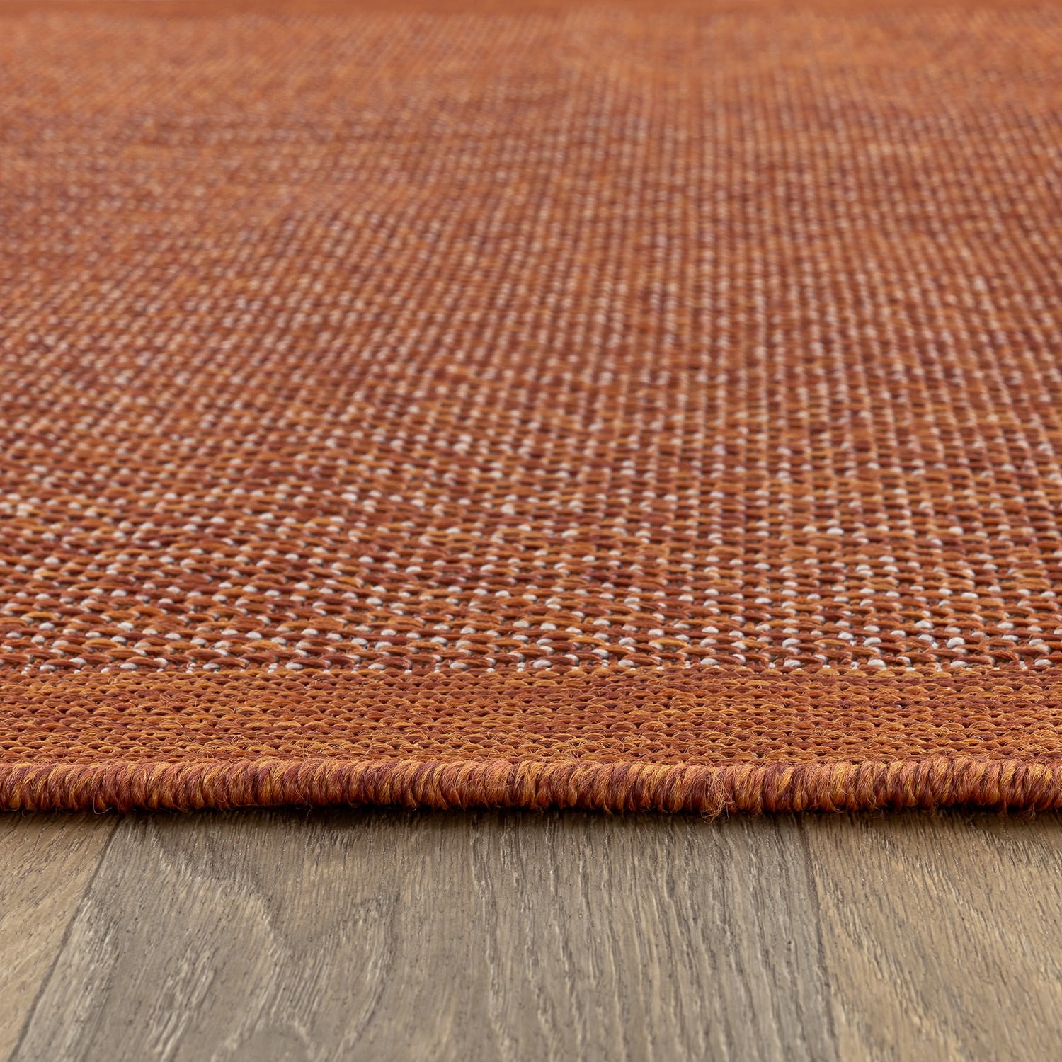 World Rug Gallery Contemporary Bordered Weather Resistant Reversible Indoor/Outdoor Area Rug - RUST 5'x7'