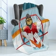 thumbnail image 4 of Hockey Soft Flannel Fleece Blanket, Cartoon Style Beaver Plays as a Goalkeeper Fun Activity Theme Animal Mascot Design, Cozy Plush for Indoor and Outdoor Use, 70" x 90", Multicolor, by Ambesonne, 4 of 5