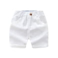 thumbnail image 2 of Hansber Baby Toddler Boys' Chino Shorts Elastic Waistband Pull on Cargo Pants Bottoms White 100, 2 of 3