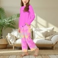 thumbnail image 6 of NAISIBABY Girls Outfit Set (3-15T), Long Sleeve T Shirt and Tie-Dye Pants Soft Comfort Home Clothes 2-Piece Hot Pink 7T, 6 of 7