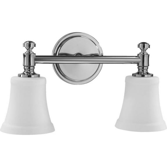 Palmerston Broadway 2 Light Bathroom Light in Bailey Street Home Home Collection Style 16.63 inches Wide By 8.75 inches High-Chrome Finish-Satin Opal
