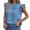 Blue-03, variant on Mittory Womens Tops Casual Crewneck Smocked Ruffle Short Sleeve Dressy Blouses Babydoll Shirts
