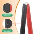 thumbnail image 5 of Uxcell 2pcs Folding Straight Ruler 30cm Metric Aluminum Alloy Protractor Foldable Angle Ruler Geometric Measuring Tool with Angle Line for Architects Artists Office, Black Red/Red Green, 5 of 7