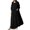 Black, variant on HomeGardon Women Dress Women Casual Loose Fitted Long Sleeve Crew Neck Oversized Dress with Two Pockets Plus Size Swing Solid Cotton Linen Tshirt Dresses Black,S-XXL
