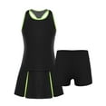 thumbnail image 1 of YONGHS Ensemble de Robe de Tennis Sans Manches pour Filles avec Shorts 2 Pcs Jupe-Culotte Noire 6, 1 of 6