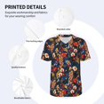 thumbnail image 3 of Lsque Orchids Flowers Pattern Mens Polo Golf Shirts Funny Graphics Shorts Sleeve Button Shirts Baseball T-shirt-Large, 3 of 7