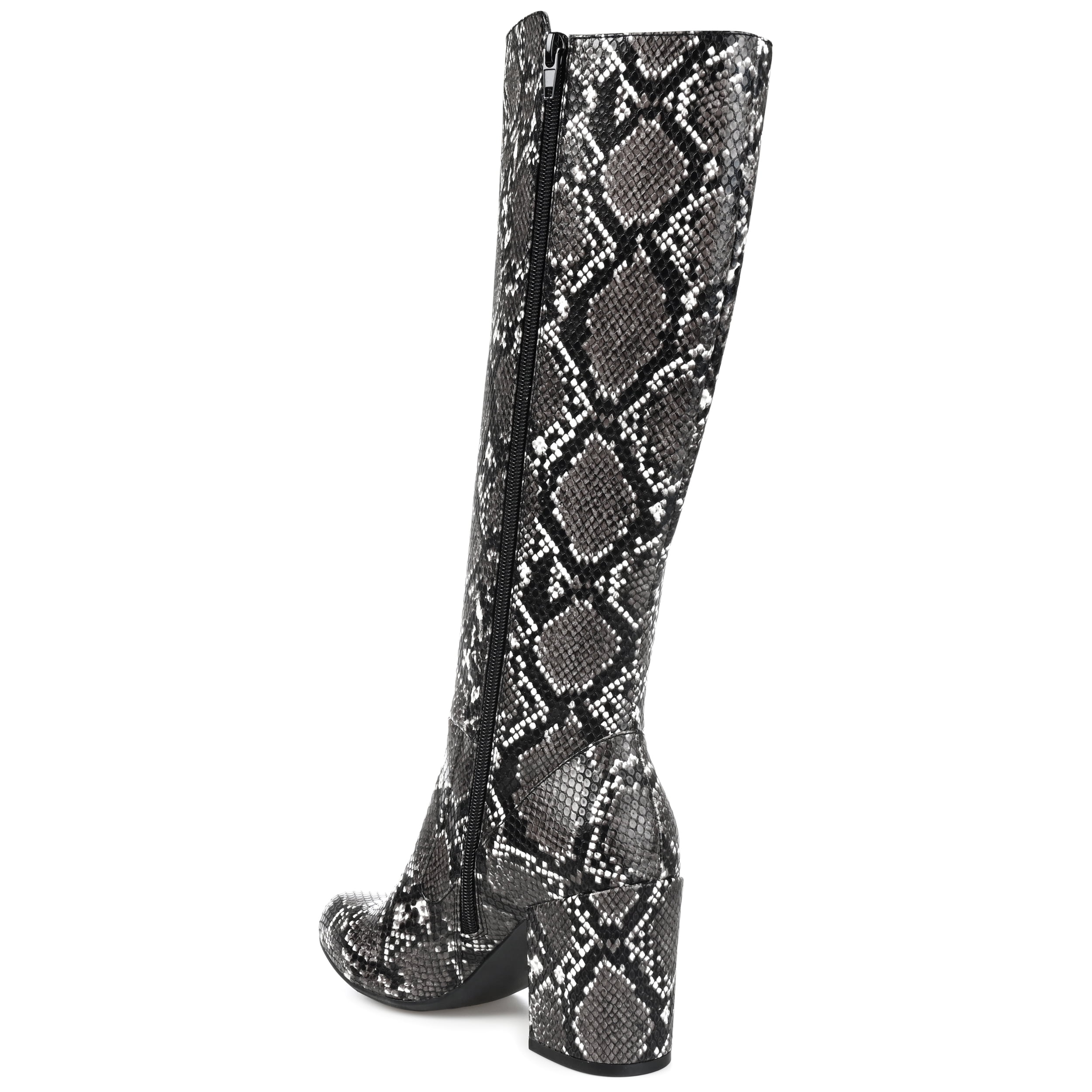 Journee Womens Tavia Extra Wide Calf Block Heel Knee High Boots