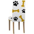 thumbnail image 2 of ABPHQTO Funda protectora para silla con estampado de pata de perro y hueso, funda protectora para asiento para comedor, Hotel, boda, fiesta, juego de 1, 2 of 4