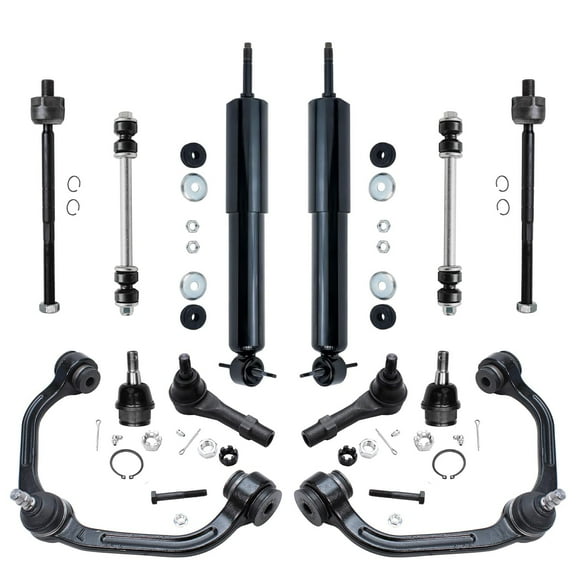 Detroit Axle - 12pc Suspension Kit for Ford Ranger Mazda B2300 B2500 B3000 B4000, 2 Shock Absorbers, 2 Upper Control Arms, 2 Lower Ball Joints, 4 Inner Outer Tie Rods, 2 Sway Bars Replacement