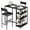 Black, variant on Dining Bar Table Set for 2 with 3 Storage Shelves, Pub Bar Counter Table with 2 Footrest Chairs,Dining Table Set for 2,High Top Bar Set with Upholstered Chairs,36" Table