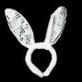 thumbnail image 2 of Headbands for Women Easter Sequin Rabbit Ear Hairband Bandanas for Women Silver One Size, 2 of 2
