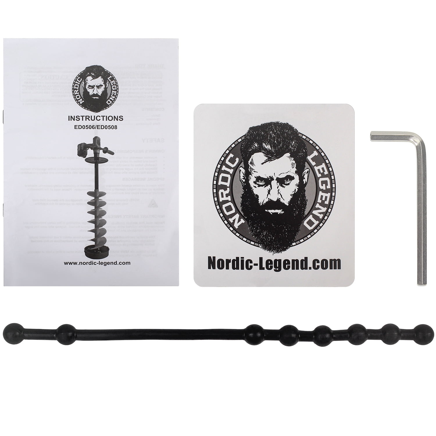 Nordic Legend Lightweight 8" Nylon Ice Drill With Flat Steel Replaceable Blades