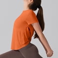 thumbnail image 3 of Babysbule Crew Neck Short Sleeve Workout Top Cutout Cross Back Quick Dry Yoga T-Shirt Athletic Activewear for Gym Running, 3 of 8