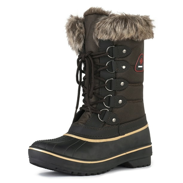 Dream Pairs DREAM PAIRS Women Waterproof Snow Boots Faux Fur Mid Calf