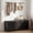 Black, variant on Storage Bench with Seat Cushion, 2 Tier Entryway Bench with 4 Barn Doors, Adjustable Shelves, 47.36" Shoe Bench for Entryway Hallway Bedroom Living Room, Greige