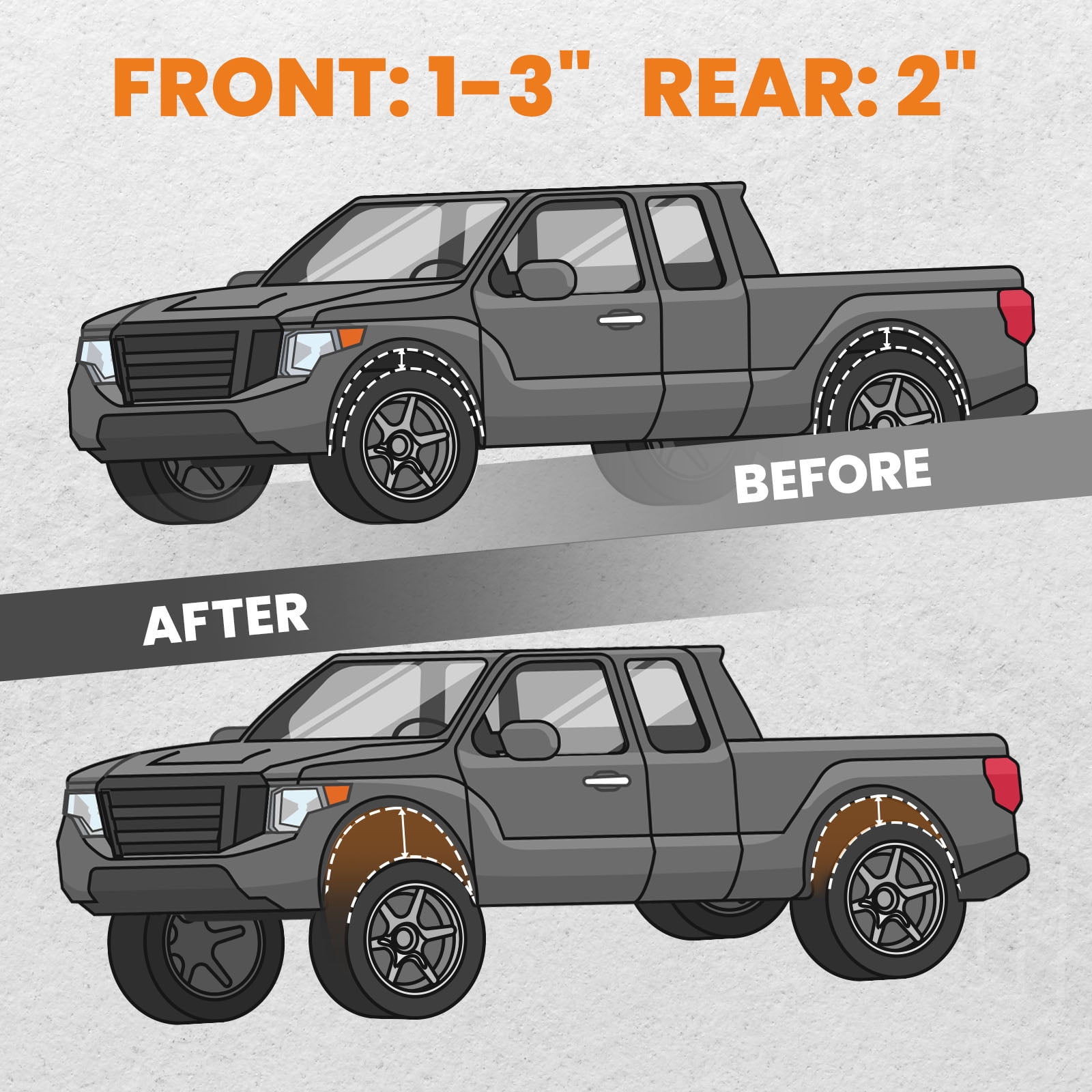 Adjustable 1-3" Front 2" Rear Lift Kit For Chevy Tahoe Suburban 1500 2000-2006