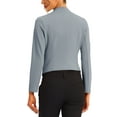 thumbnail image 3 of Women's Work Office Blazer Collarless Business Casual Suit Jacket Cropped Blazer XS Grey, 3 of 6