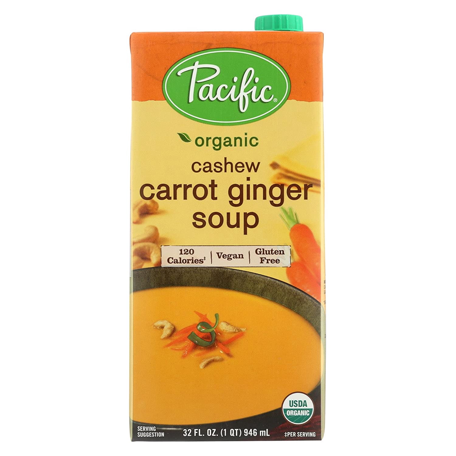 Pacific Foods Cashew Carrot Ginger Soup 32 fl oz Pack of 2