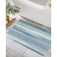 thumbnail image 3 of Area Rug with Tassels 2' x 3', Modern Abstract Stripe Art Kitchen Runner Rug for Hallway Bedroom Throw Rugs, Oil Painting Blue Gray Art Soft Door Mat for Bathroom Entrance Living Room, 3 of 9