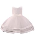 thumbnail image 1 of XASZHN Robes à Fleurs pour Filles pour Mariage Fête Concours Robe de Princesse 3 9 Ans Blanc_001 12-18 Mois, 1 of 9