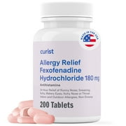 Curist Fexofenadine 180mg Tablet 200 Count Fexofenadine Hydrochloride 180 mg Antihistamine Allergy Relief