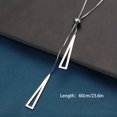 thumbnail image 4 of Stylish Geometric Y-Shaped Necklace in Silver - Perfect for Long Sweaters and Dresses, 4 of 4