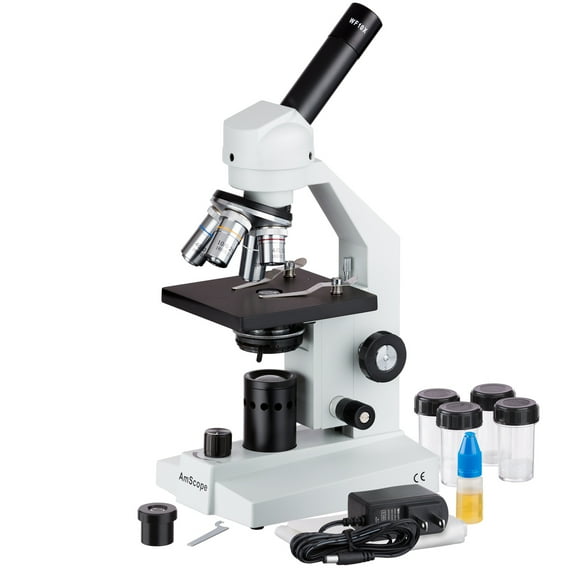 AmScope 40x-2000x Cordless LED Compound Biological Microscope New
