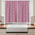 thumbnail image 2 of Ambesonne Floral Kitchen Curtains, Flower Tendrils and Leaves, 55"x45", Teal Pink Magenta, 2 of 3
