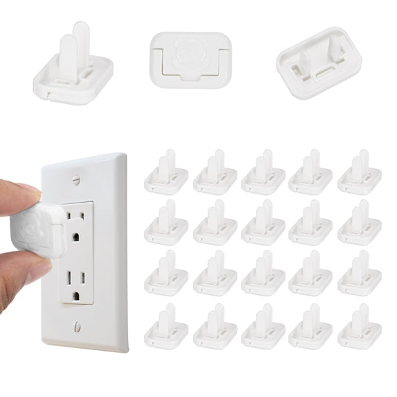 Uxcell 24 Pack Outlet Covers Proofing, Electrical Safety Plug Covers Outlets Socket Proof Caps Easy Install Plug Power Sockets Protectors for 2-Prong Wall Plate, Square Cute White