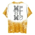 thumbnail image 4 of WREESH Casual Baseball Style Women's Round Neck Bleached Print Short Sleeved T-Shirt Yellow, 4 of 6