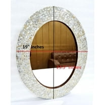 Wall Mirror Bedroom Mother of Pearl Inlay Oval Frame Decorative Wall Hanging Home Decorative Pearl White
