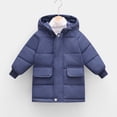 thumbnail image 2 of Boys' Hooded Padded Coat 2-11 Years Thicken Warm Quilted Winter Jacket Mid-Length Parka with Flap Pockets, 2 of 9