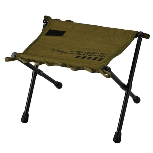Taburete plegable con reposapiés, asiento de pesca, taburete portátil, taburete de camping, taburete de pesca para salón, actividades al aire libre, Verde