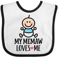 thumbnail image 3 of Inktastic My Memaw Loves Me Baby Boy Boys Baby Bib, 3 of 4