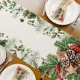 thumbnail image 3 of 13 x 72 Inch Merry Christmas Table Runner for Party Decorations, Holly Pine Cone Xmas Table Runners, Seasonal Winter Kitchen Dining Table Runner for Home Decor, 3 of 6