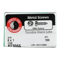Hillman 823066 8 x 1 in. Hex Head Sheet Metal Screws  Stainless Steel - Box of 100
