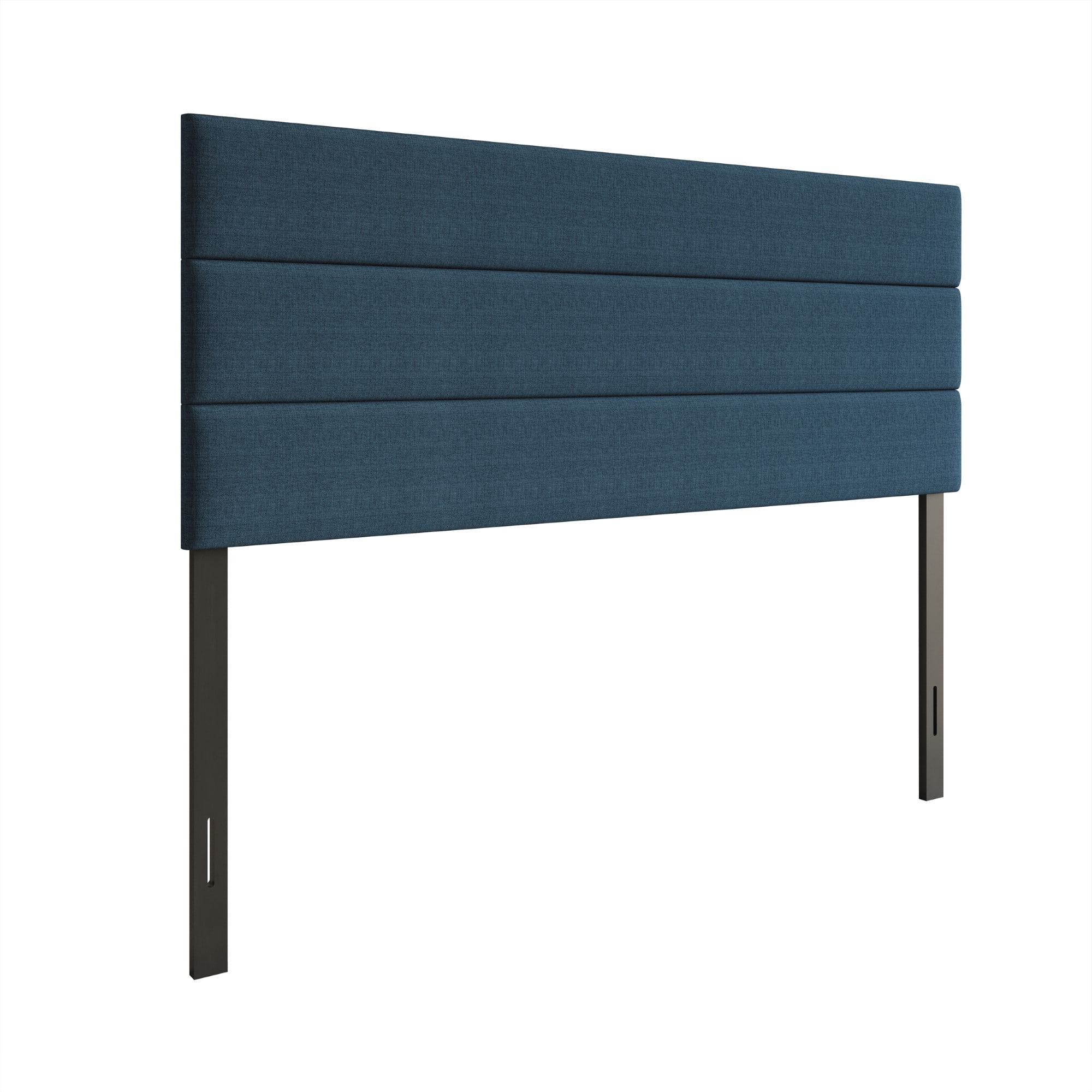 Home Design Corona Queen Upholstered Headboard with Foam Padding and Adjustable Base, Denim Blue, Easy Assembly