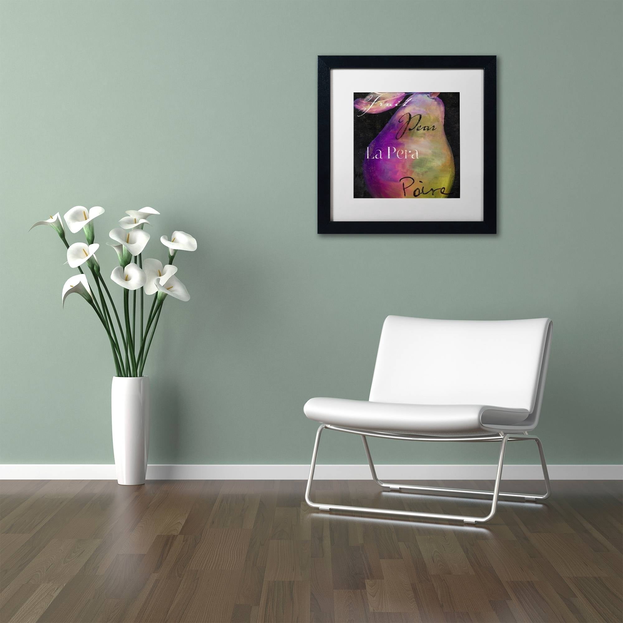 Trademark Fine Art "Painted Pear II" Canvas Art by Color Bakery White Matte, Black Frame