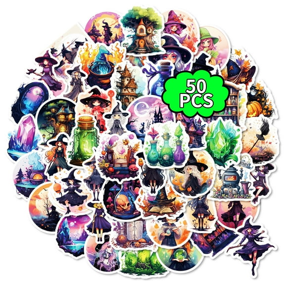 150 PCS Halloween Gothic Aesthetic Stickers – Waterproof Vintage Witch Decals for Journals, Laptops, Bottles & DIY Decoration