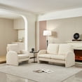 thumbnail image 3 of Gewnee 59" Loveseat Sofa Small Couch for Living Room, Sherpa Fabric Upholstered Loveseat Sofa Couch, Small Loveseat Sofa for Apartment, Bedroom, 3 of 12