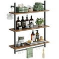 thumbnail image 4 of Bestier 31" Kitchen Wall Shelves 3-Tier Floating Shelves for Bathroom, Bedroom, Rustic Brown, 4 of 8