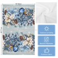 thumbnail image 5 of Blue Poinsettia Christmas 1 Pack Kitchen Towel, Water Absorbent Dish Towel, Xmas Botanical Balls Snowflake Vintage Decorative Hand Towels - Quick Drying Cloth for Cooking Baking, 18x28 Inch, 5 of 8