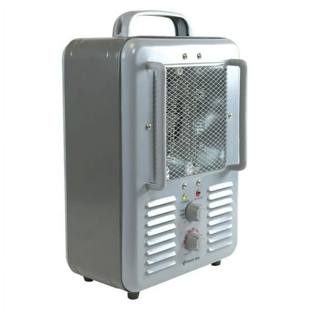 Comfort Zone Milkhouse Style Utility Space Heater with Thermostat, Grey