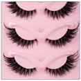 thumbnail image 4 of 5 pares de pestañas de ojo de gato, pestañas postizas de visón, pestañas largas naturales de Manga, pestañas alargadas con extremo alado, maquillaje de pestañas postizas, 4 of 5