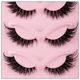 thumbnail image 4 of 5 pares de pestañas de ojo de gato, pestañas postizas de visón, pestañas largas naturales de Manga, pestañas alargadas con extremo alado, maquillaje de pestañas postizas, 4 of 5